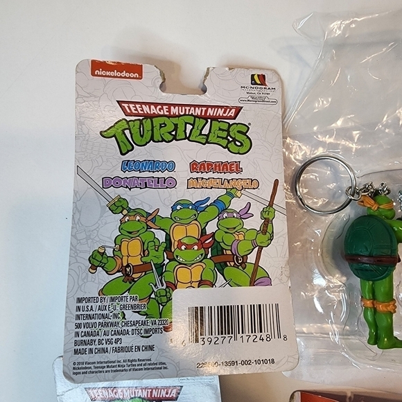 Nickelodeon 4 Teenage Mutant Ninja Turtles keychains new damaged boxes pls read - Picture 5 of 8
